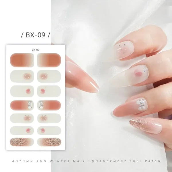 Quinnas gel nail Stickers: Unhas adesivo uv